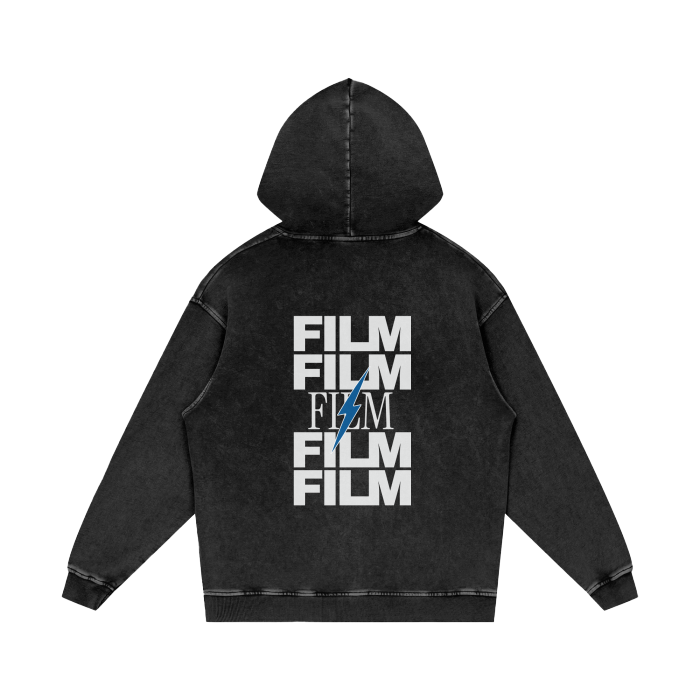 The Thrill Films Acid Wash Oversize Hoodie