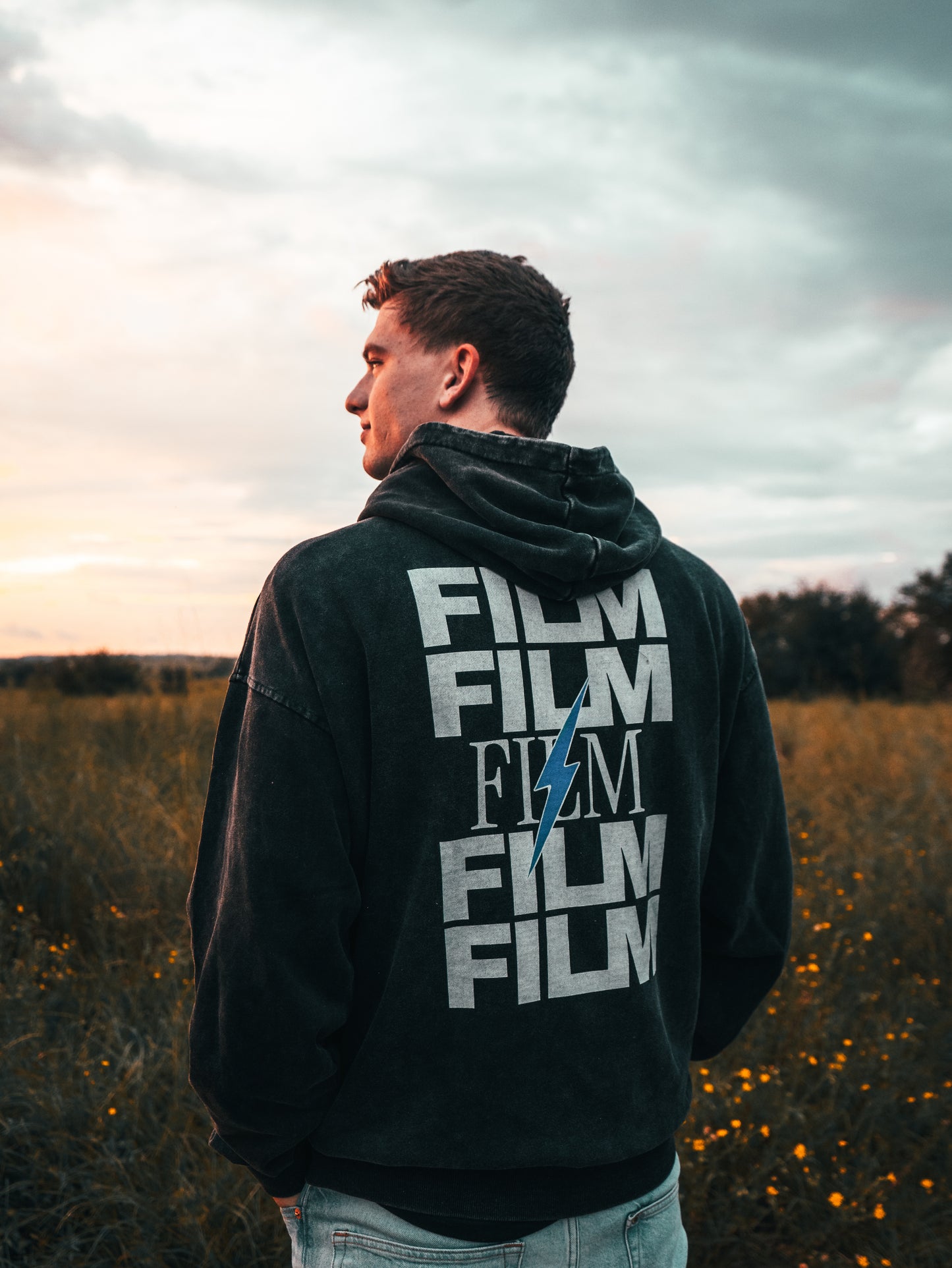 The Thrill Films Acid Wash Oversize Hoodie